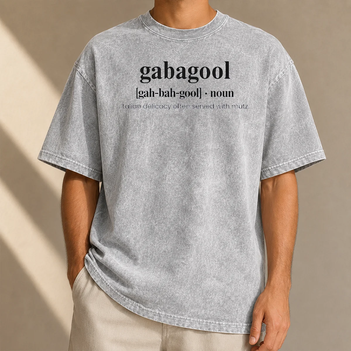 Nice Premium Gabagool Italian Delicacy Definition Mutz Washed T-Shirt