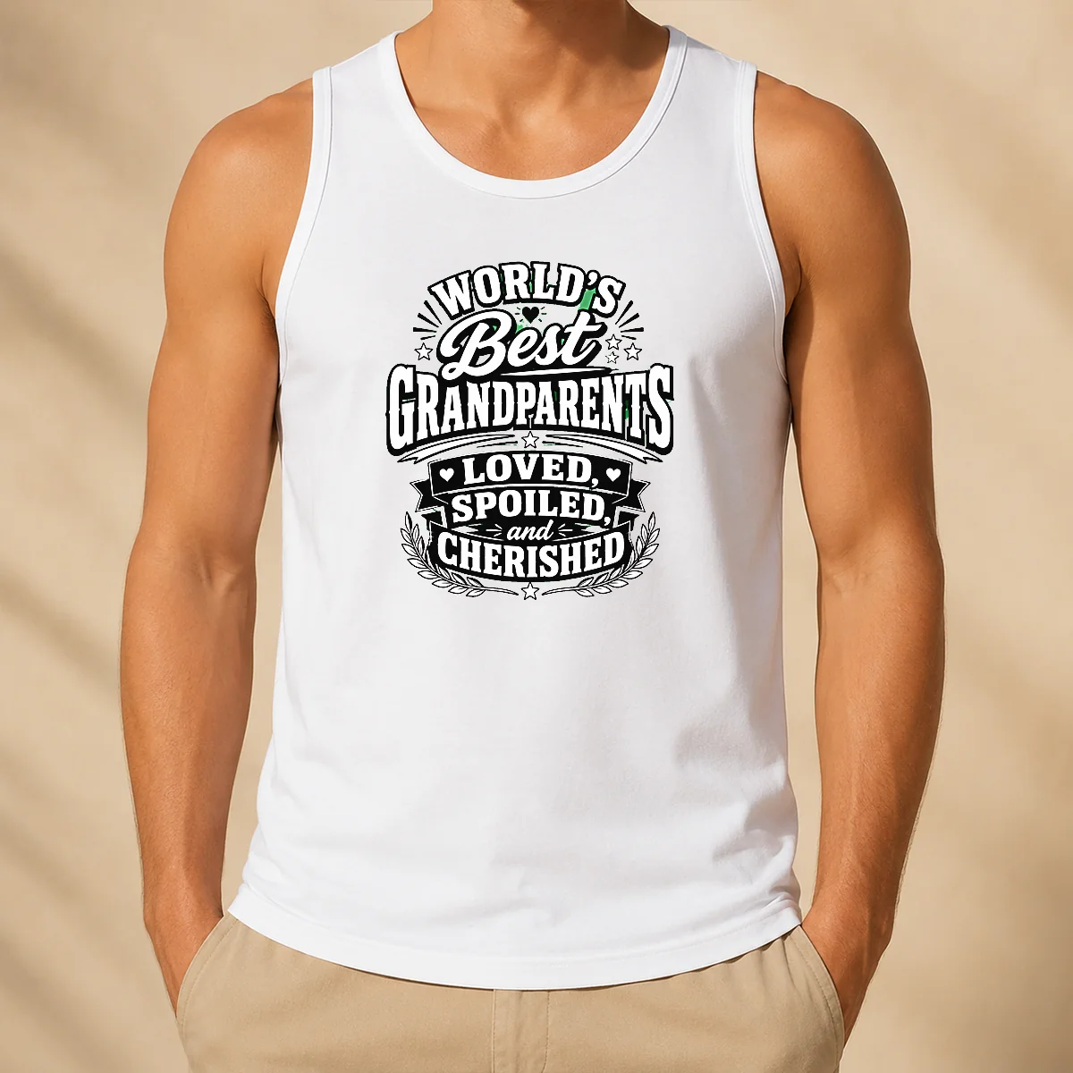 Nice Premium Grandparents Day Proud Silhouette Tee For Loved Grandparents Tank Top