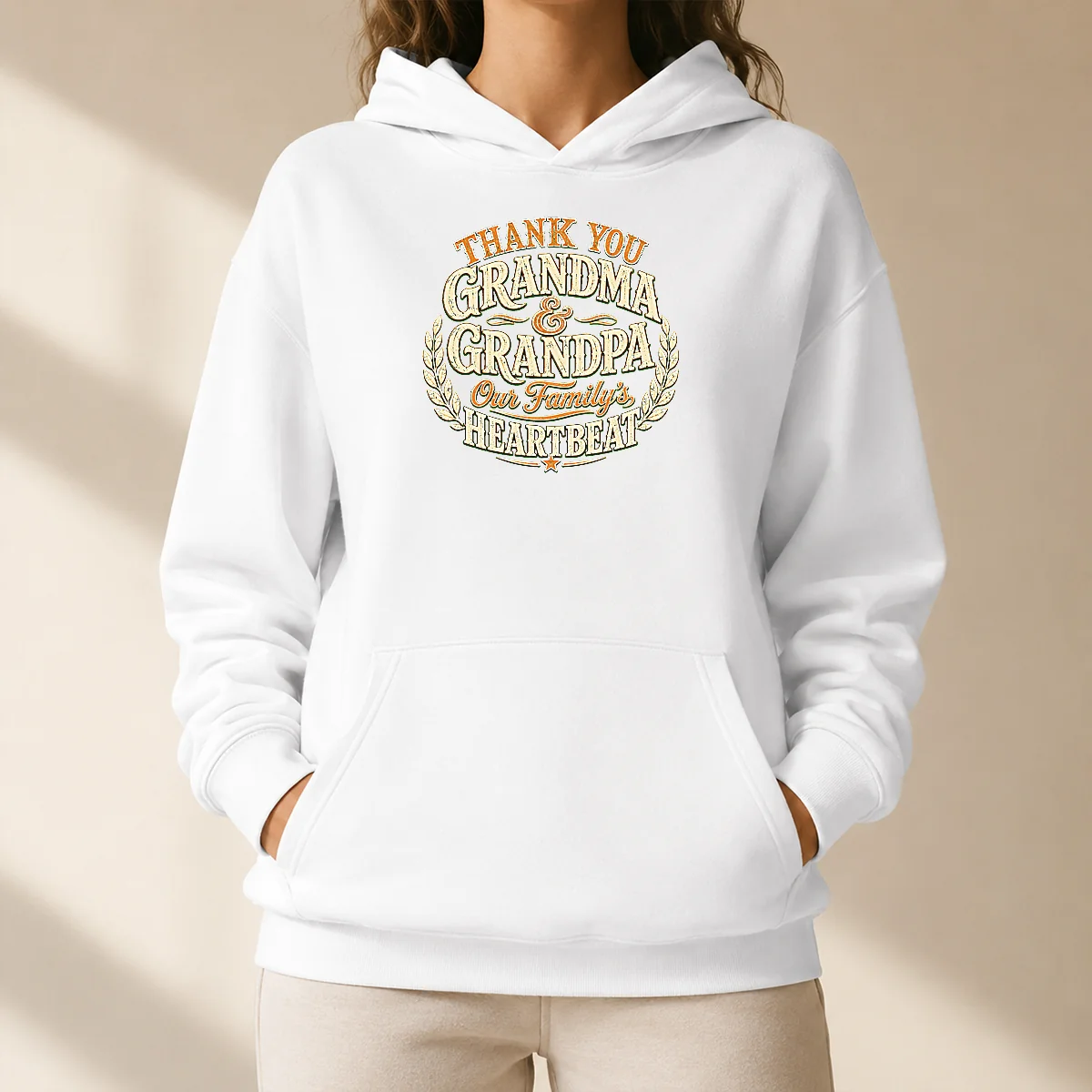 Nice Pretty Family Celebration Vintage Gratitude For Grandparents Hoodie