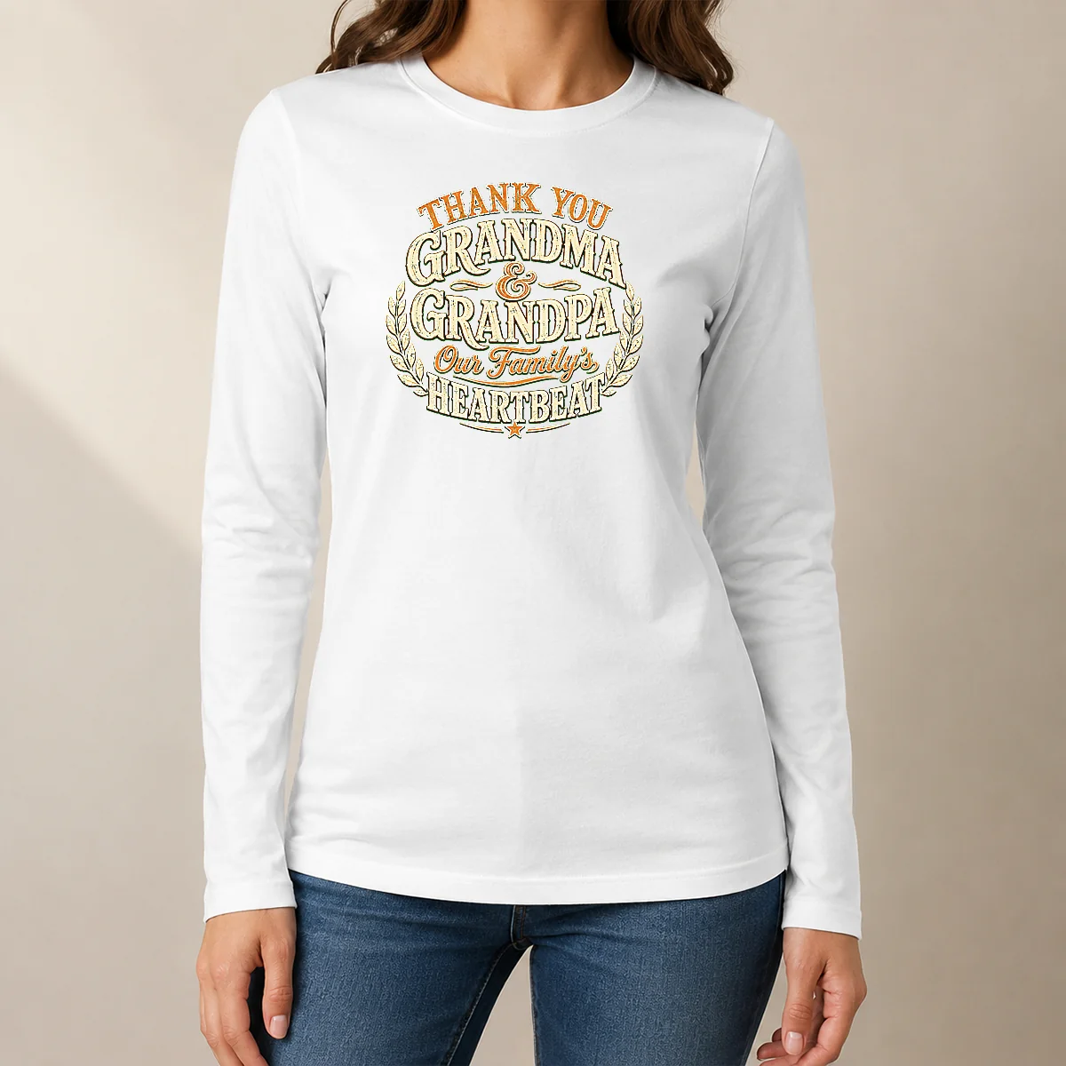 Nice Pretty Family Celebration Vintage Gratitude For Grandparents Long Sleeve Shirt