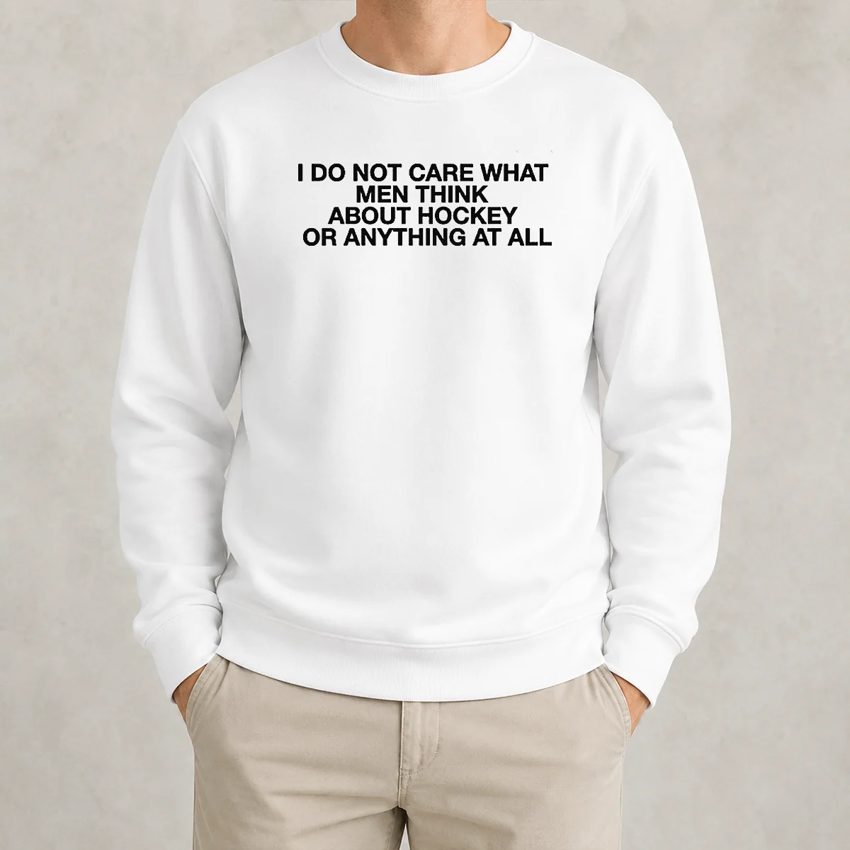 Nice Pretty I Do Not Care What Men Think About Hockey Or Anything At All Hockey Fan Sweater