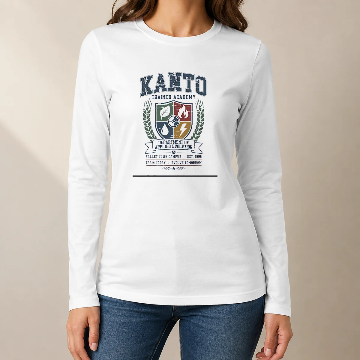 Nice Pretty Kanto Trainer Academy Department Of Applied Evolution Pallet Town Campus Long Sleeve Shirt