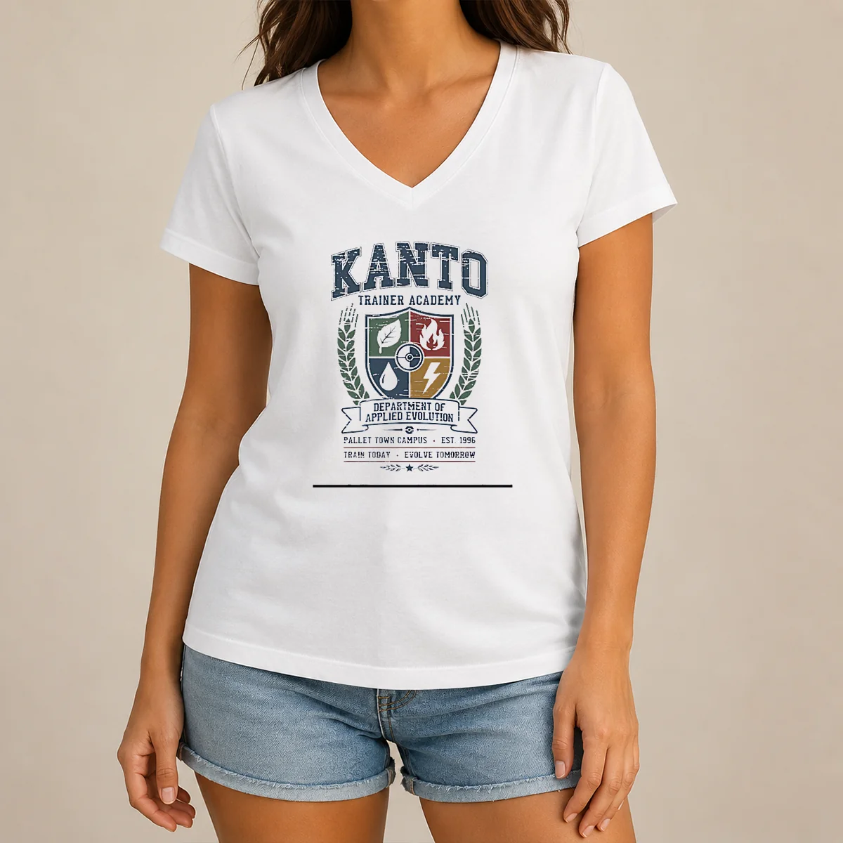 Nice Pretty Kanto Trainer Academy Department V-Neck Shirt Nice Pretty Kanto Trainer Academy Department V-Neck Shirt