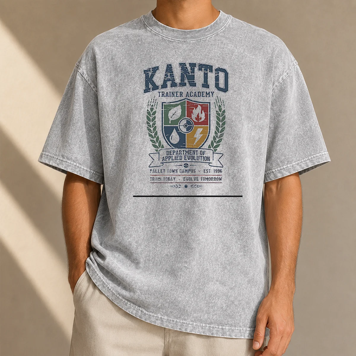 Nice Pretty Kanto Trainer Academy Department Of Applied Evolution Pallet Town Campus Washed T-Shirt