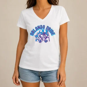 Nice Pretty Kid'S Orlando Pride Soccer Player Grey V-Neck Shirt