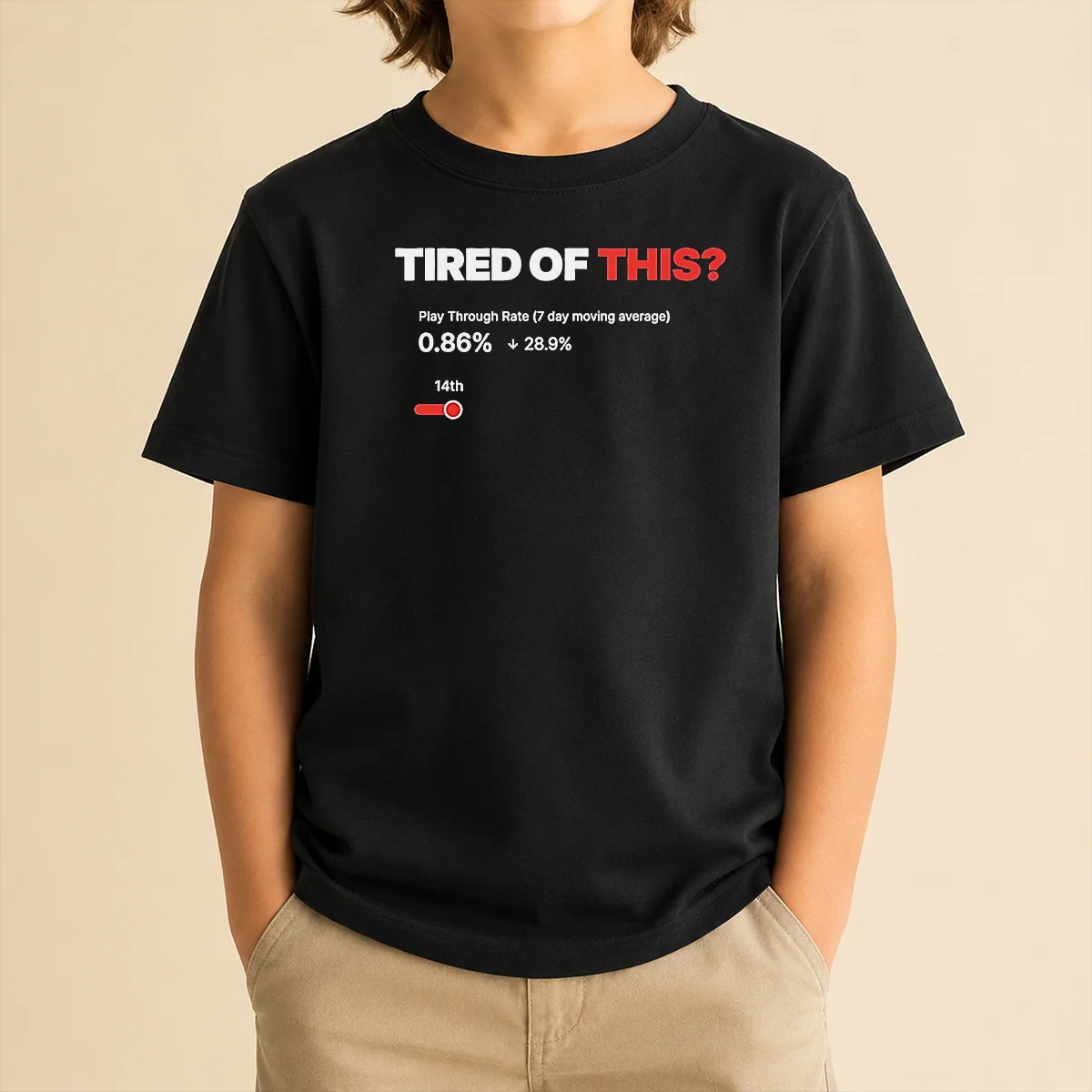 Nice Tired Of This Play Through Rate Analytics Dashboard Kids T-Shirt