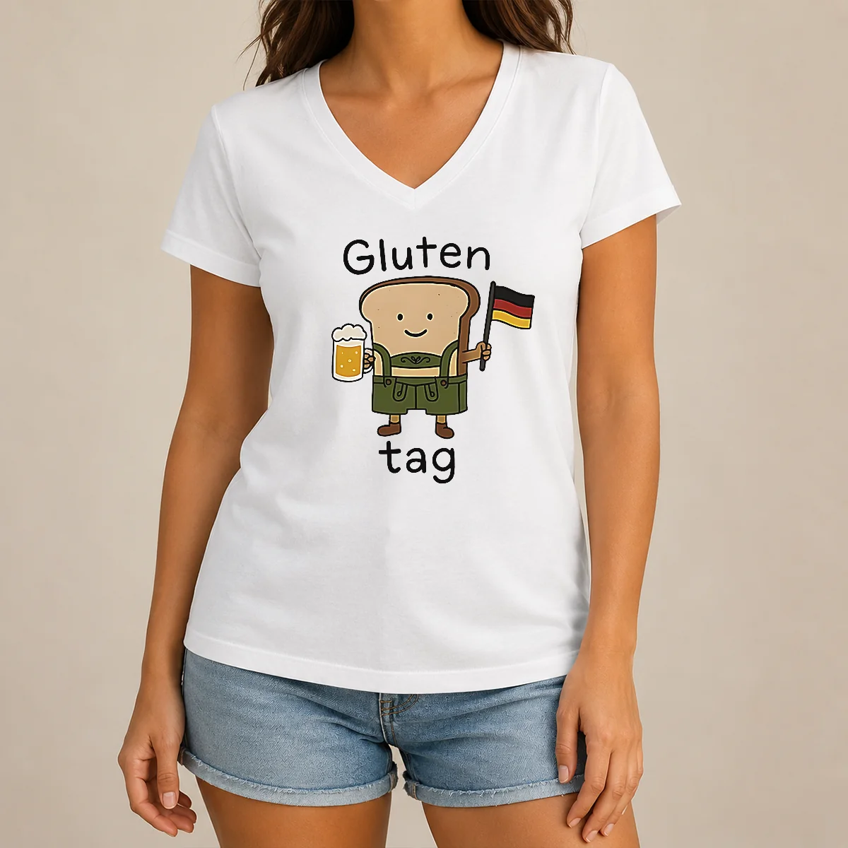 Nice Top Gluten Tag German Sourdough V-Neck Shirt Nice Top Gluten Tag German Sourdough V-Neck Shirt
