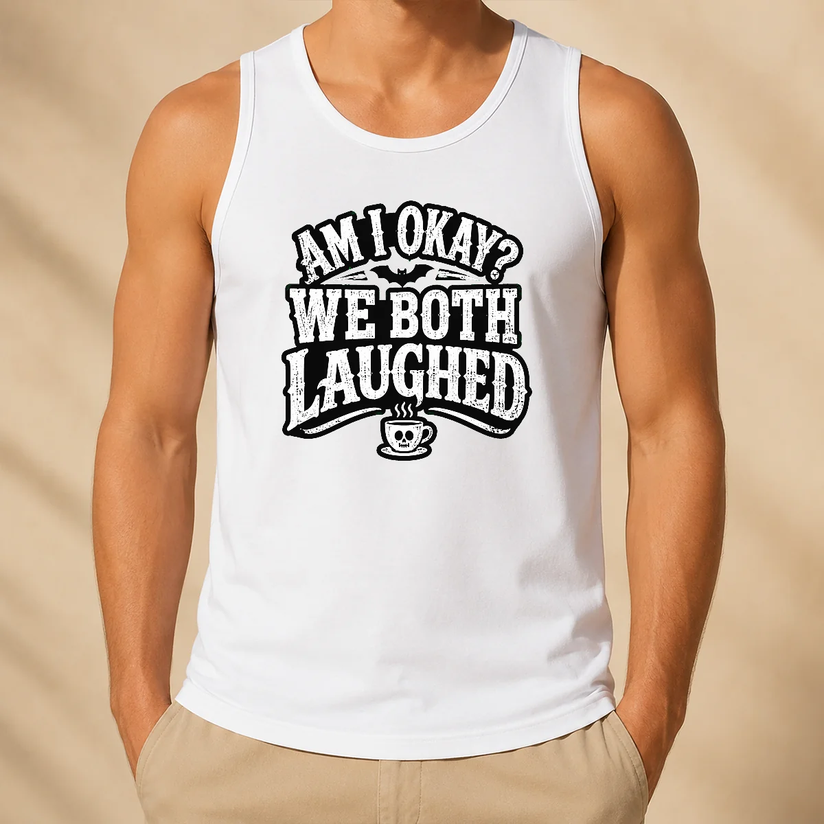 Nice Top Halloween Coffee Quote Silhouettefck Tank Top