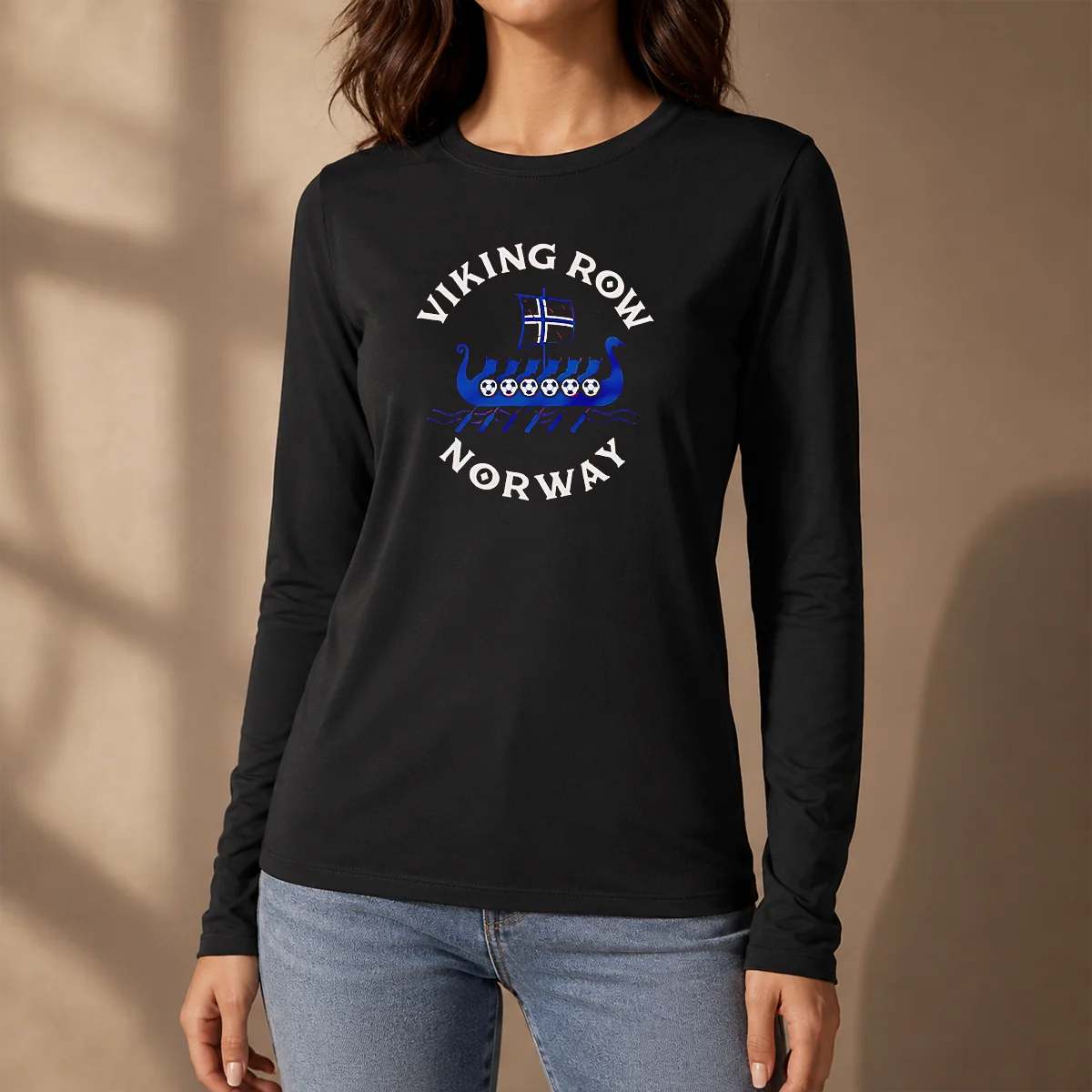 Nice Viking Row Norway Soccer Viking Ship Rowing Long Sleeve Shirt