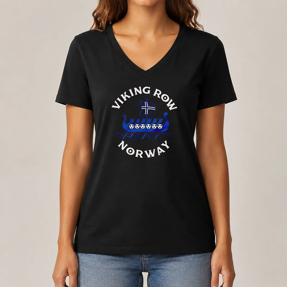 Nice Viking Row Norway Soccer Viking V-Neck Shirt Nice Viking Row Norway Soccer Viking V-Neck Shirt