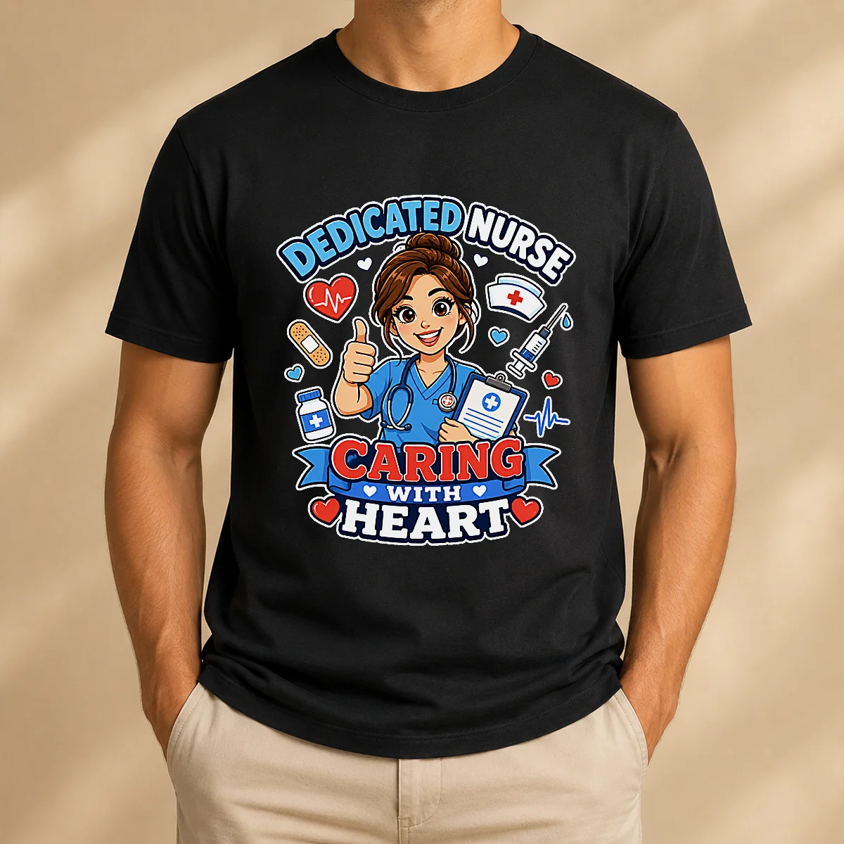 Nurse Dedicated Care Cartoon Shirt Shirt Nurse Dedicated Care Cartoon Shirt Shirt