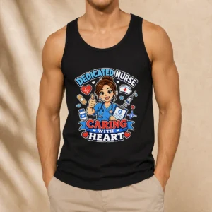 Nurse Dedicated Care Cartoon Tank Top