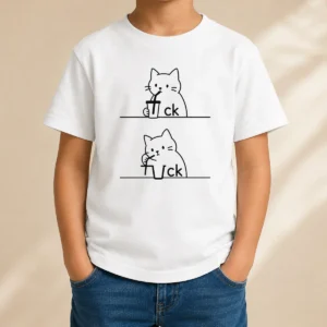Official Hot Drinking Cat Kids T-Shirt