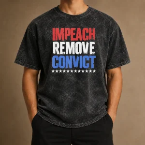 Official Impeach Remove Convict Stars Washed T-Shirt