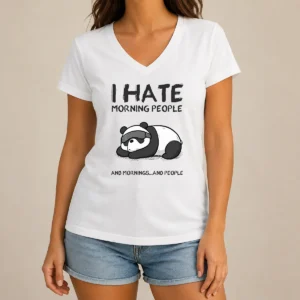 Official Original I Hate Morning People V-Neck Shirt