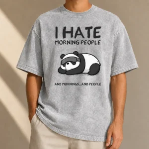 Official Original I Hate Morning People Washed T-Shirt