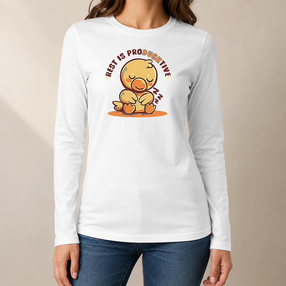 Official Resting Duck Rest Is Producktive Long Sleeve Shirt