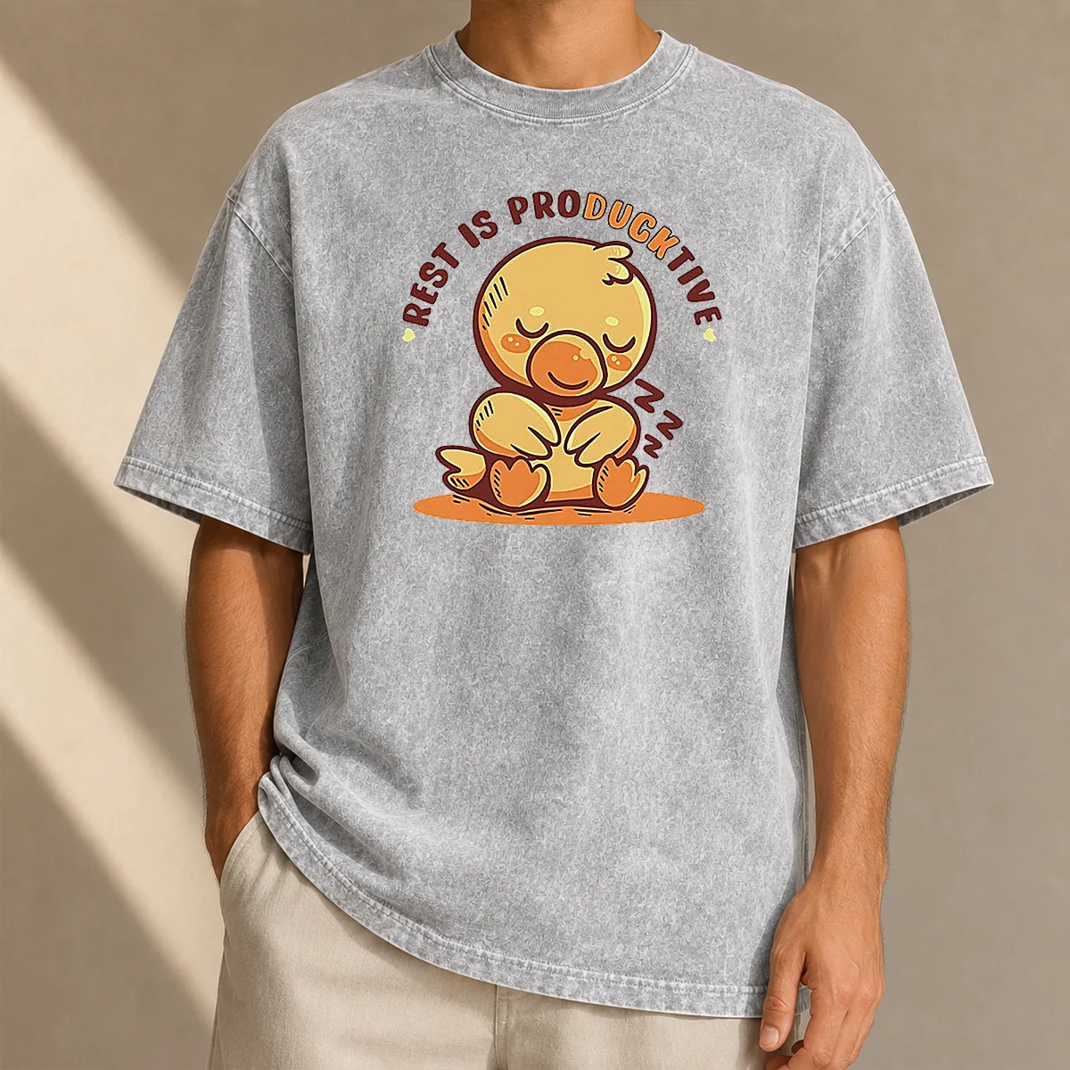 Official Resting Duck Rest Is Producktive Washed T-Shirt