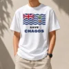 Official Save Chagos British Indian Ocean Territory Flag t shirt in black, short-sleeve cotton tee