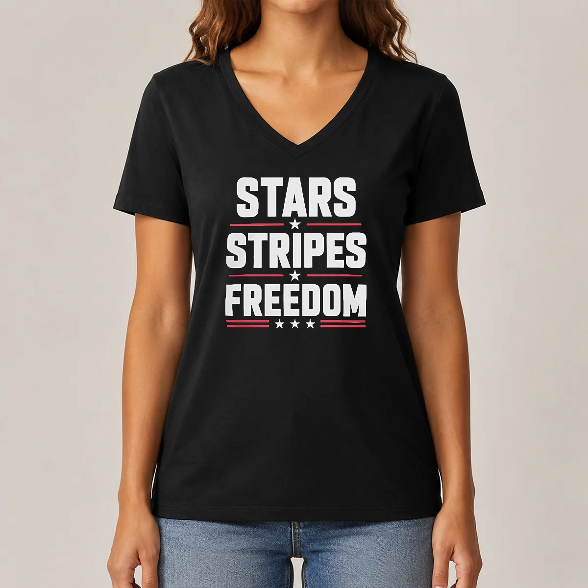 Official Stars Stripes Freedom Fourth Of V-Neck Shirt Official Stars Stripes Freedom Fourth Of V-Neck Shirt