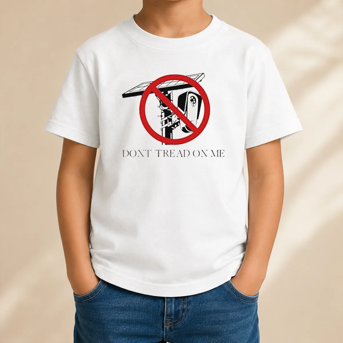 Official Surveillance Camera Solar Power Gadsden Flag DONT TREAD ON ME Libertarian Kids T-Shirt