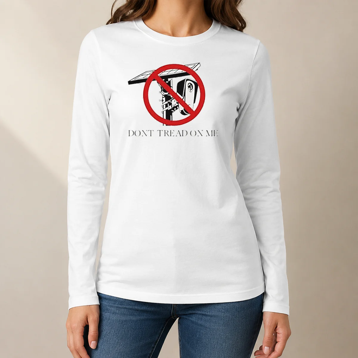 Official Surveillance Camera Solar Power Gadsden Flag DONT TREAD ON ME Libertarian Long Sleeve Shirt