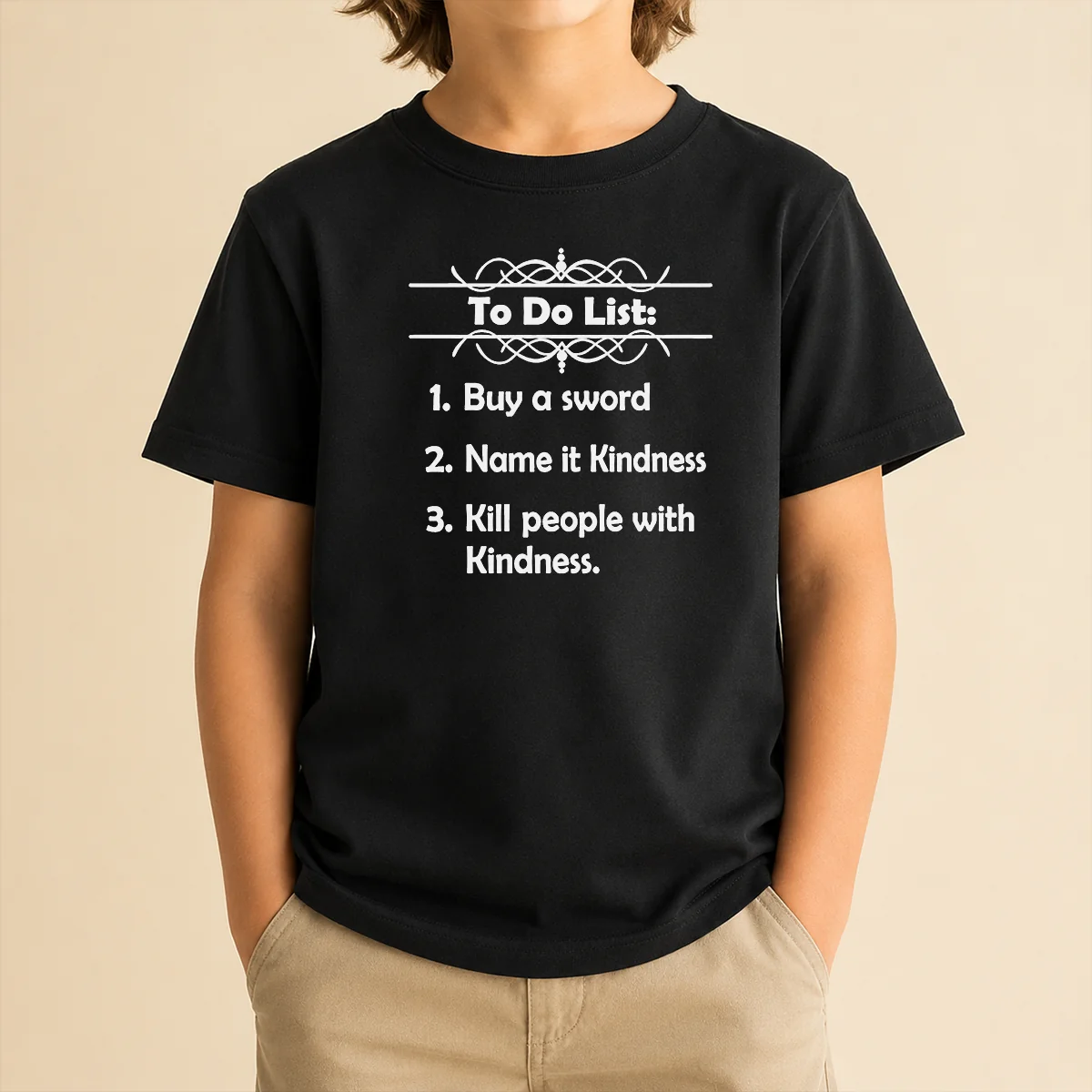 Official To Do List Kill People With Kindness Kids T-Shirt