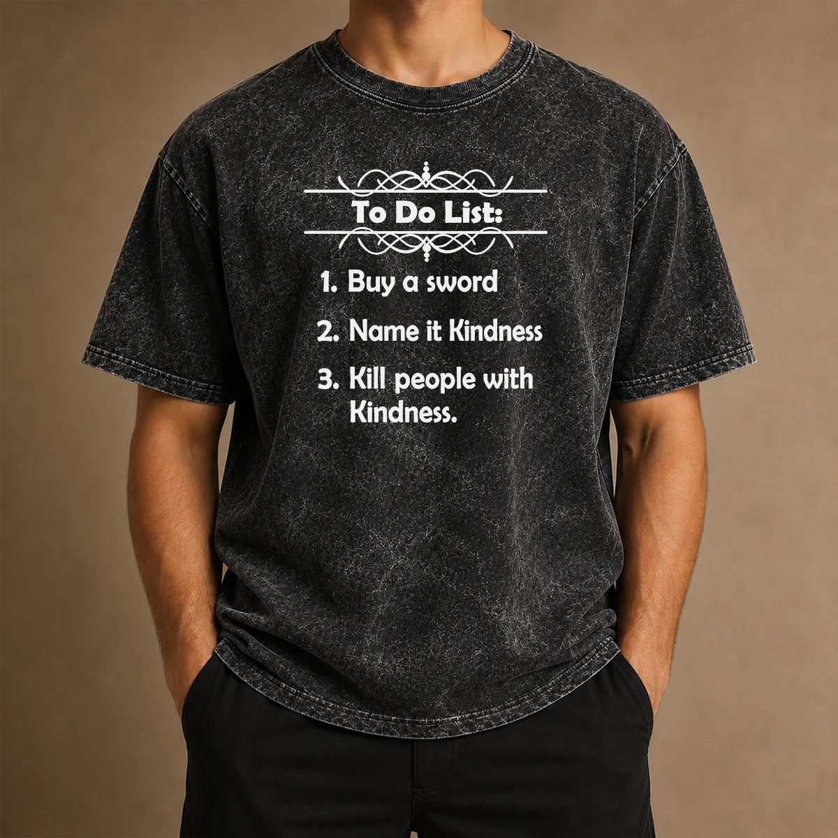 Official To Do List Kill People With Kindness Washed T-Shirt