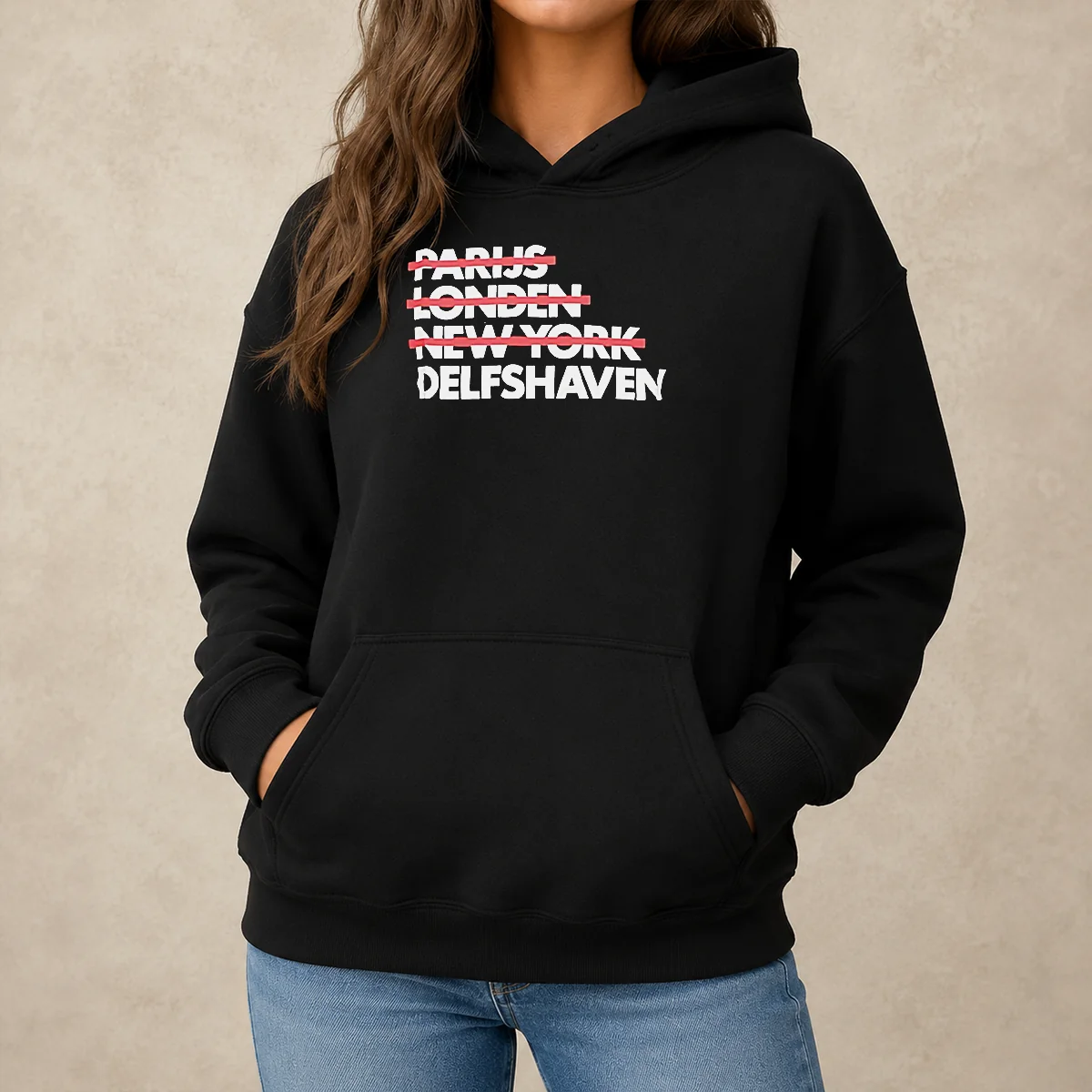 Original Parijs Londen New York Delfshaven Hoodie