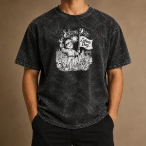 Original Proud Worker Labour Day Celebration Sketch on a soft washed t shirt in a casual fit