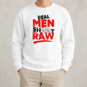 Original Real Men Shoot Raw Photography Camera Shutter Aperture Sweater