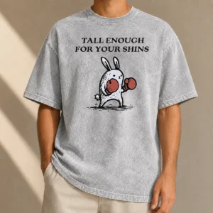 Original Tall Enough For Your Shins Boxing Rabbit Washed T-Shirt
