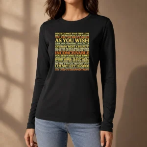 Original Top The Princess Bride Movie Quotes Collage Long Sleeve Shirt