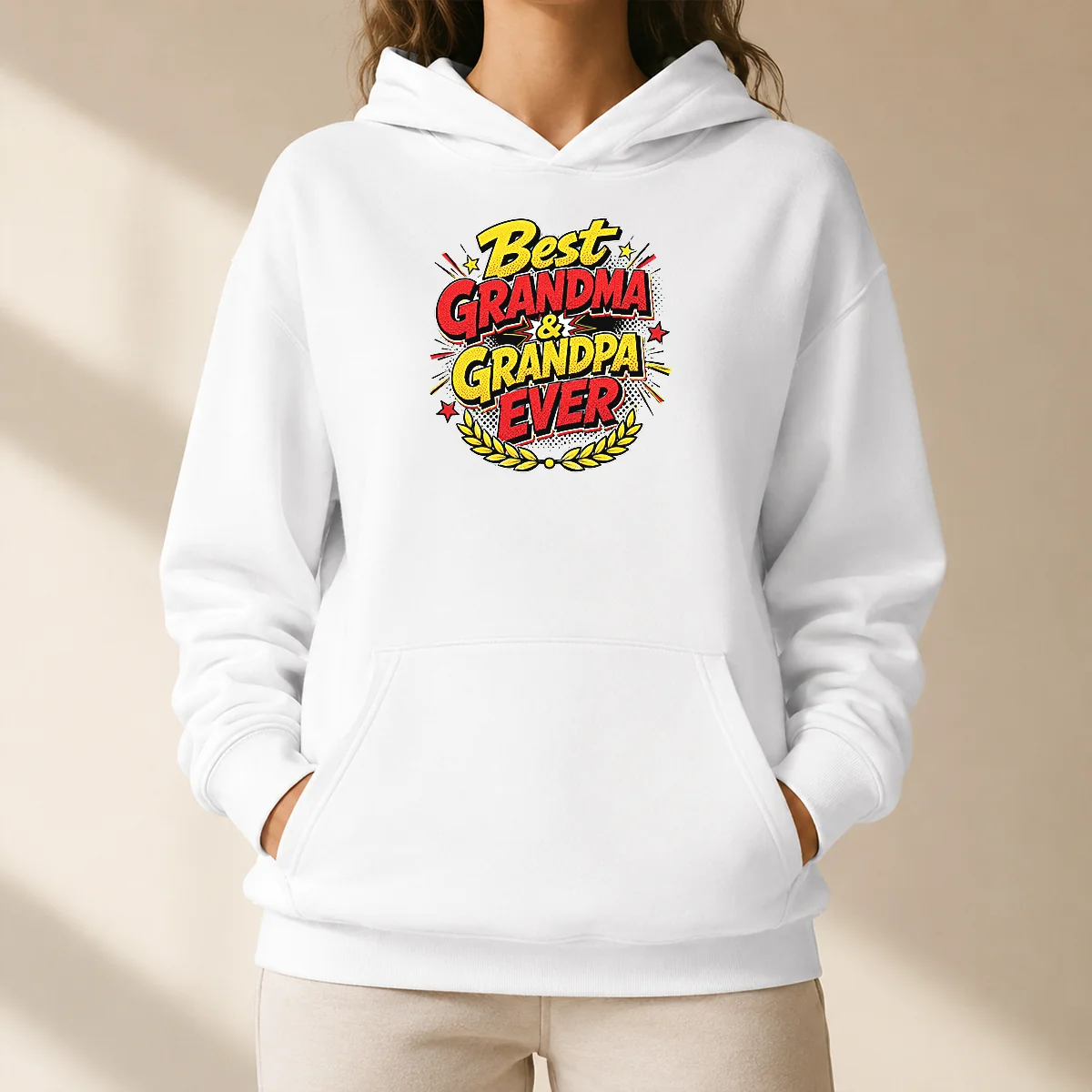 Perfect Pretty Grandparents Day Best Grandma Grandpa Ever Pop Art Hoodie