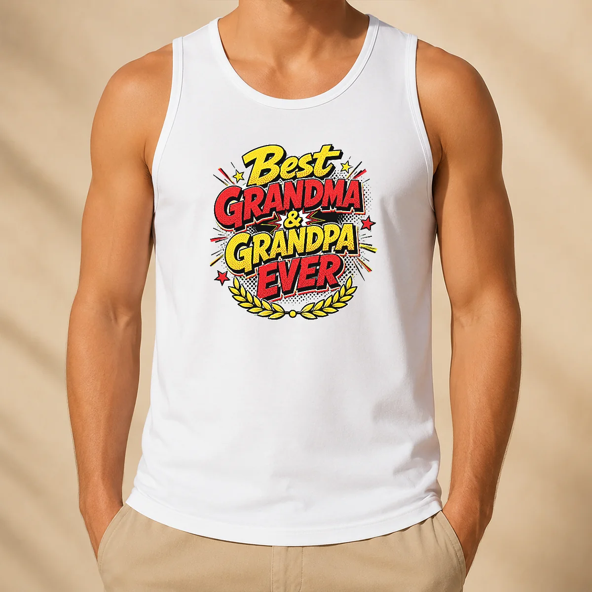 Perfect Pretty Grandparents Day Best Grandma Grandpa Ever Pop Art Tank Top