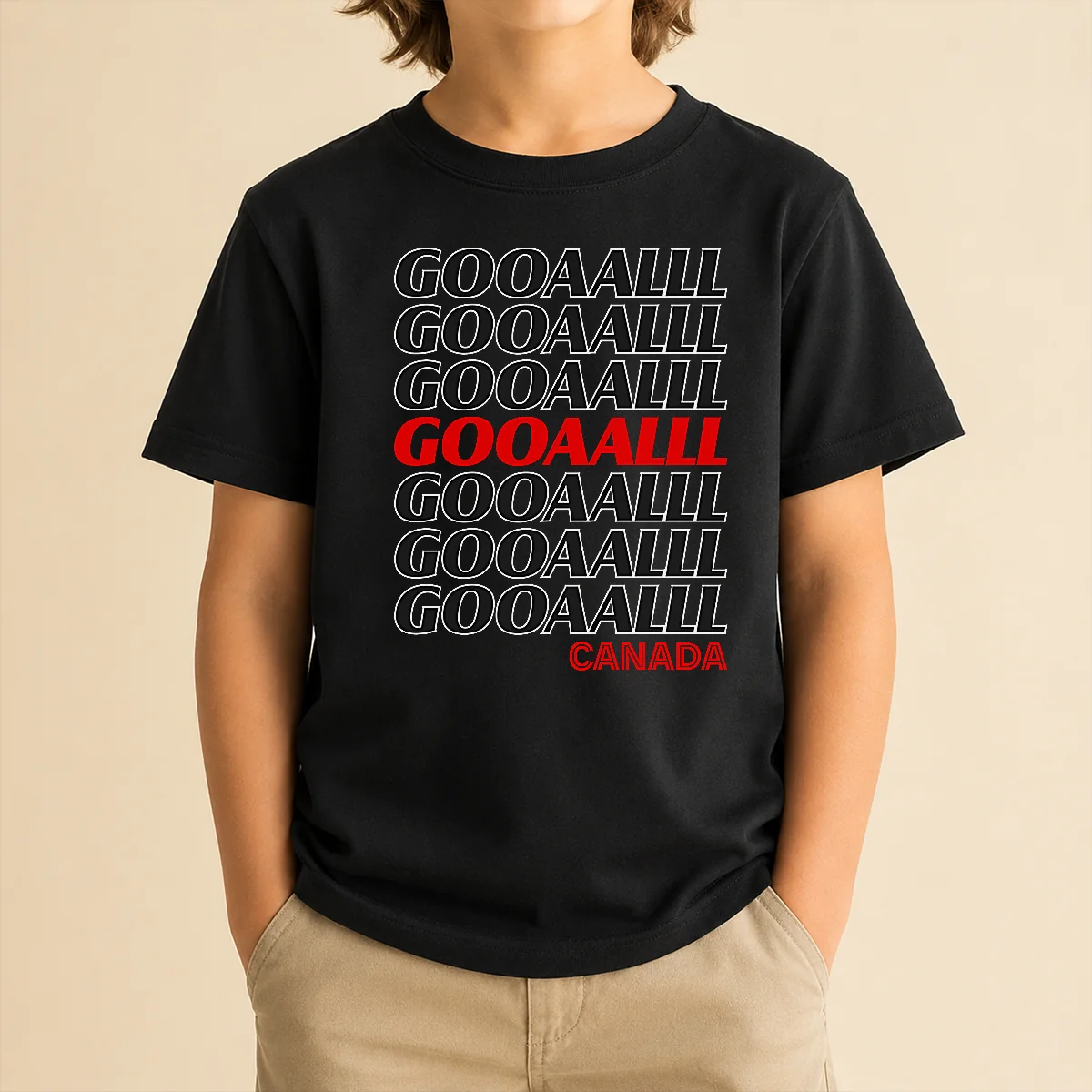Premium Gooooalll Canada Soccer Fan Apparel For Game Day Kids T-Shirt