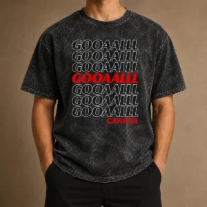 Premium Gooooalll Canada Soccer Fan Apparel For Game Day Washed T-Shirt