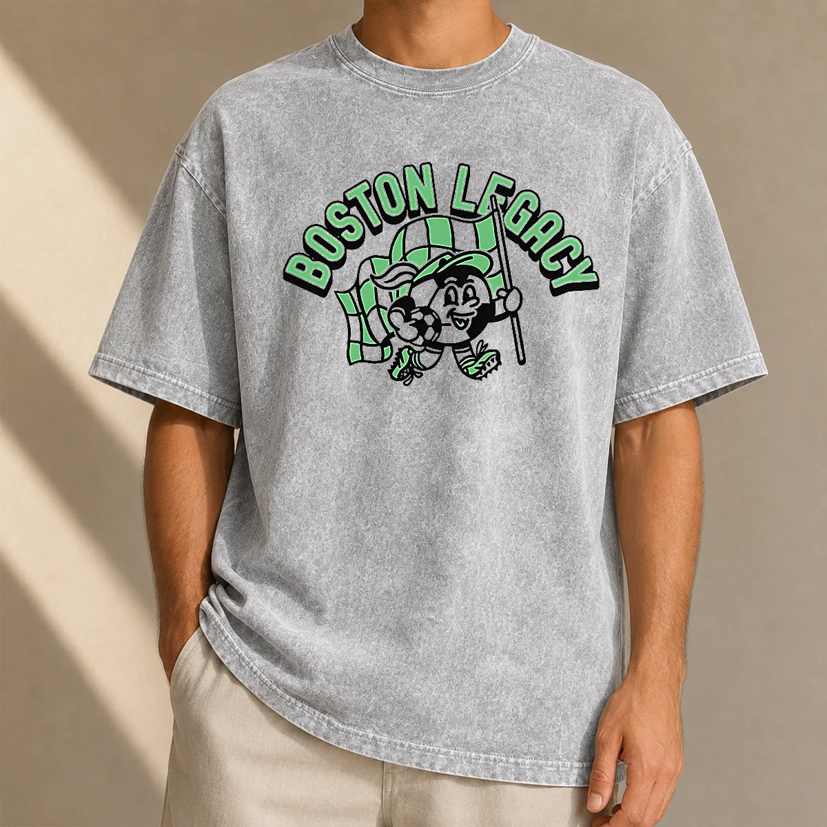 Premium Hot Kid'S Boston Legacy Soccer Player Ash Washed T-Shirt