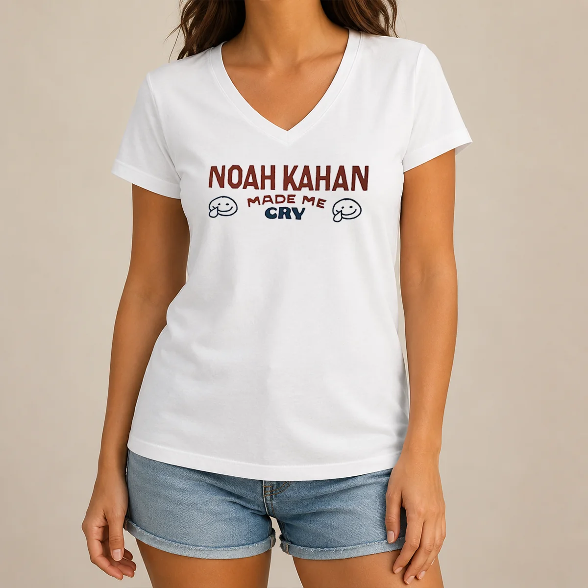 Premium Noah Kahan Made Me Cry V-Neck Shirt Premium Noah Kahan Made Me Cry V-Neck Shirt