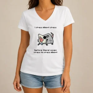 Premium Opossum I Stress About Stress Before There Is Even Stress To Stress About V-Neck Shirt