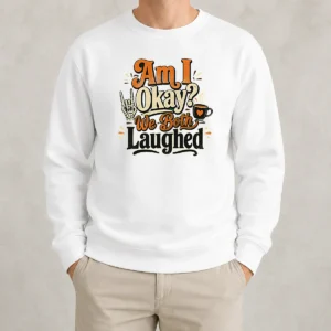 Premium Pretty Halloween Coffee Skeleton Girl Typography Sweater featuring a cozy crewneck design with festive Halloween graphics