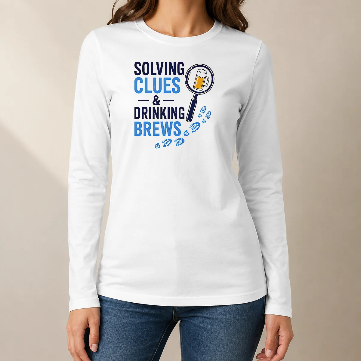 Premium Solving Clues And Drinking Brews Long Sleeve Shirt