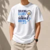 Premium Solving Clues And Drinking Brews t shirt in classic black, short-sleeve crew neck cotton tee