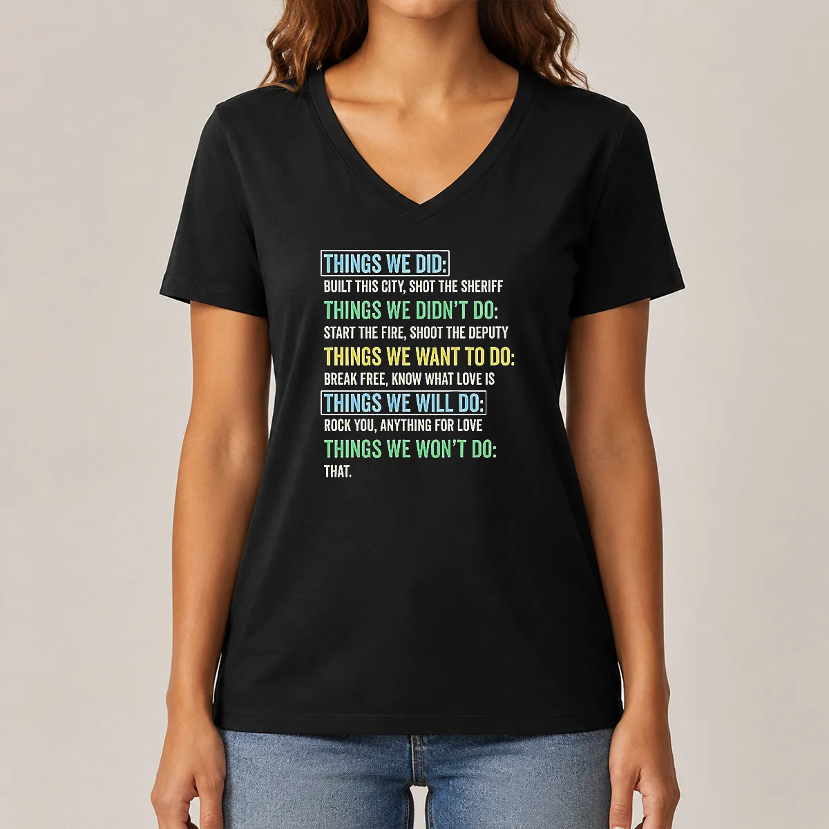 Premium Things We Did Things We V-Neck Shirt Premium Things We Did Things We V-Neck Shirt