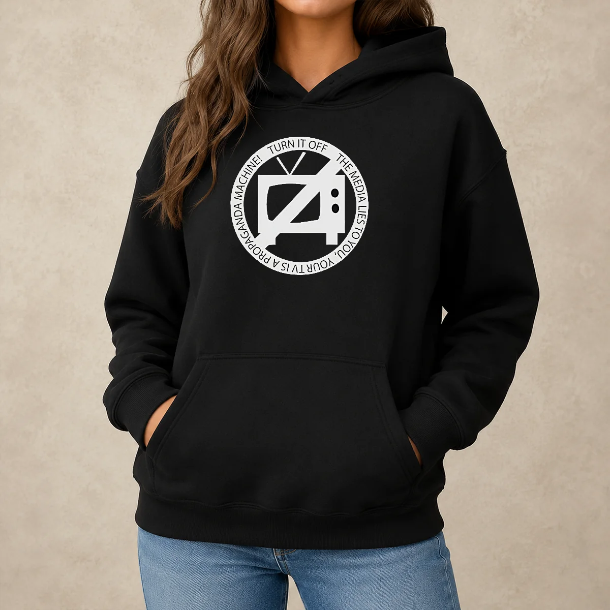 Premium Turn It Off The Media Lies To You Your TV Is A Propaganda Machine Hoodie