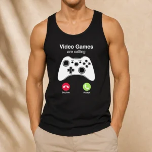 Premium Video Games Are Calling Gaming Controller Phone Screen Tank Top