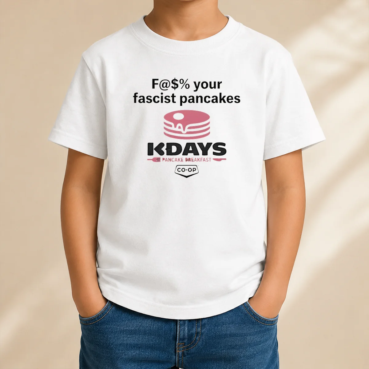 Pretty Fck Your Fascist Pancakes Kdays Pancake Breakfast Kids T-Shirt
