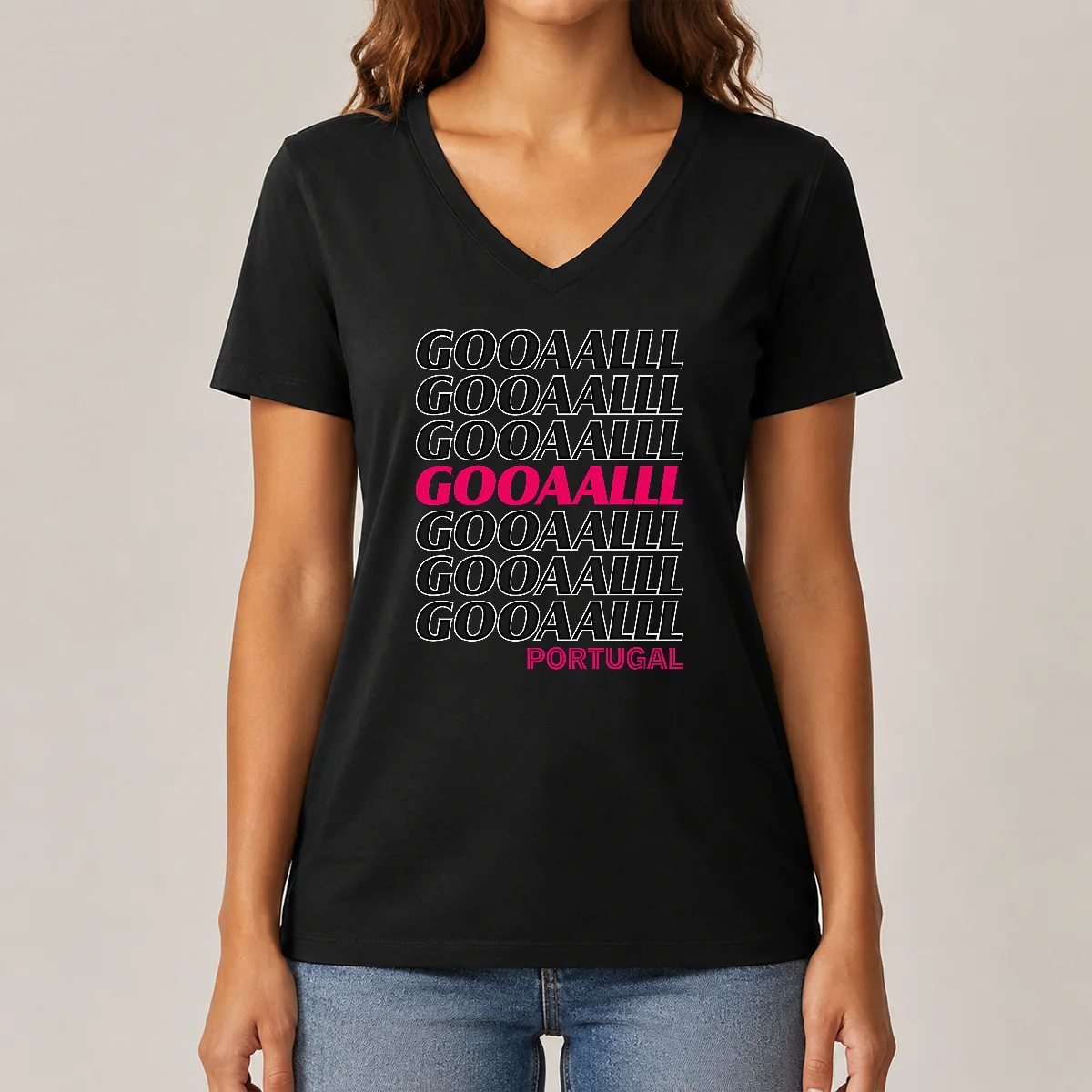Pretty Goooaaalll Portugal Soccer Fan Apparel V-Neck Shirt Pretty Goooaaalll Portugal Soccer Fan Apparel V-Neck Shirt
