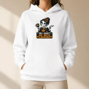 Pretty Hot Halloween Skeleton Girl Coffee Pixel Hoodie