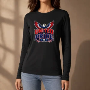 Pretty United In Pride Eagle Typography Long Sleeve Shirt